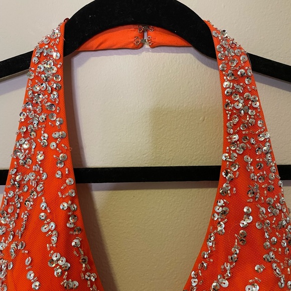 Sean Collection Coral Beaded Gown - Picture 5 of 9